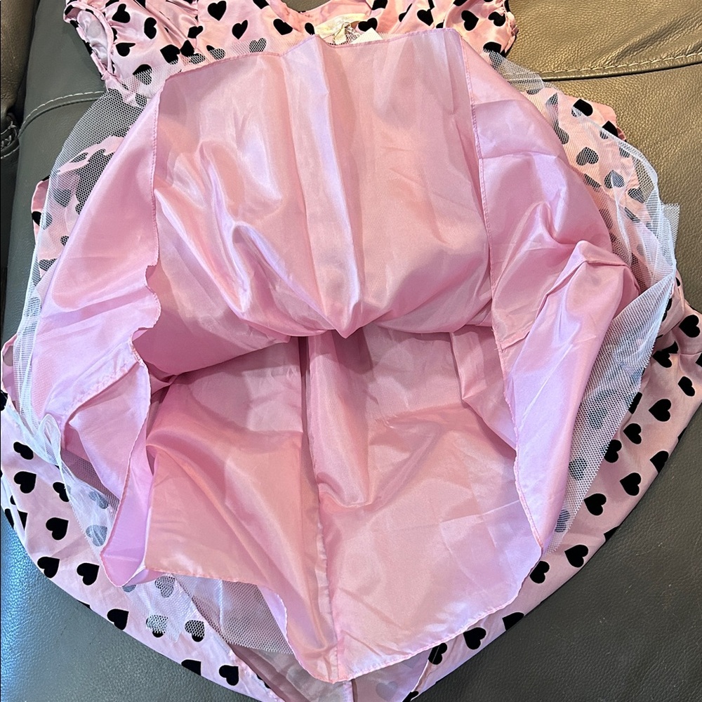 Love Shack Fancy Pink Dress with Black velvet Heart Pattern. NWT, size 5/6Y - Picture 5 of 8
